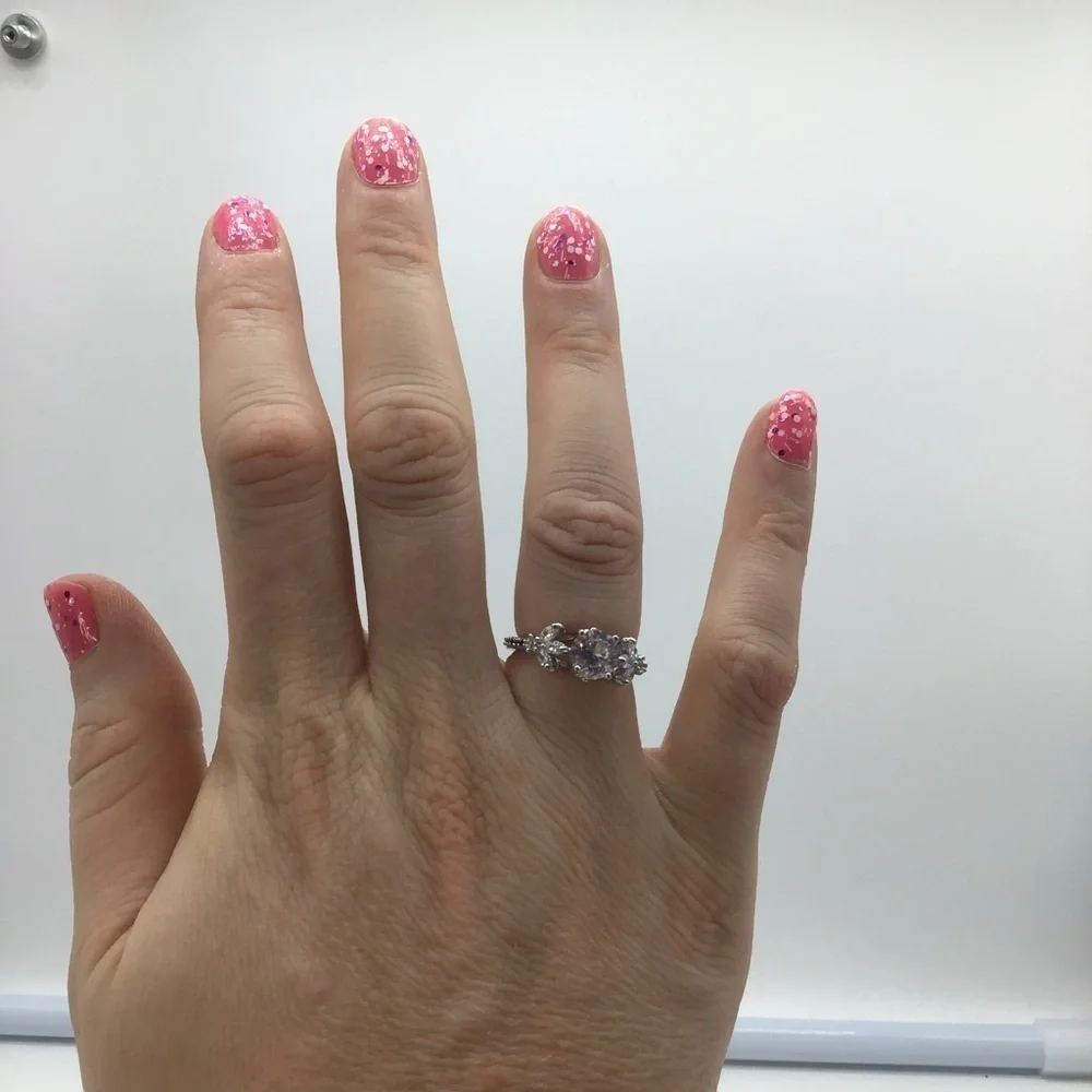 New white crystal fashion engagement ring size 7 - Picture 10 of 16